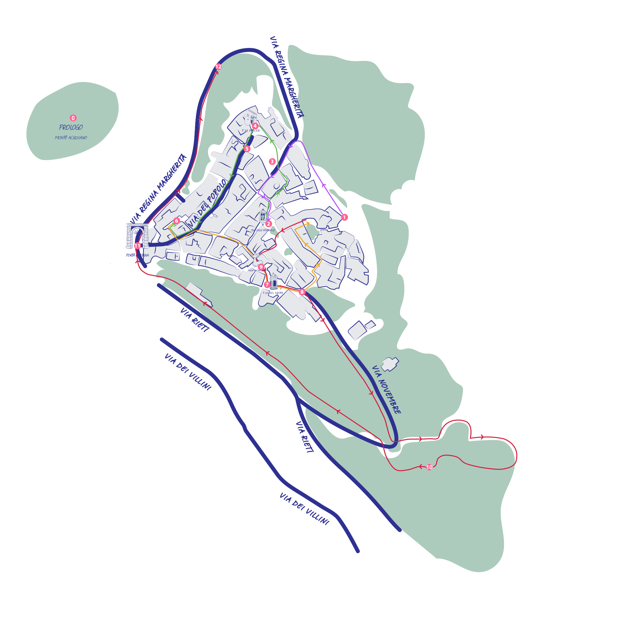 Mappa dei percorsi a Fara Sabina
